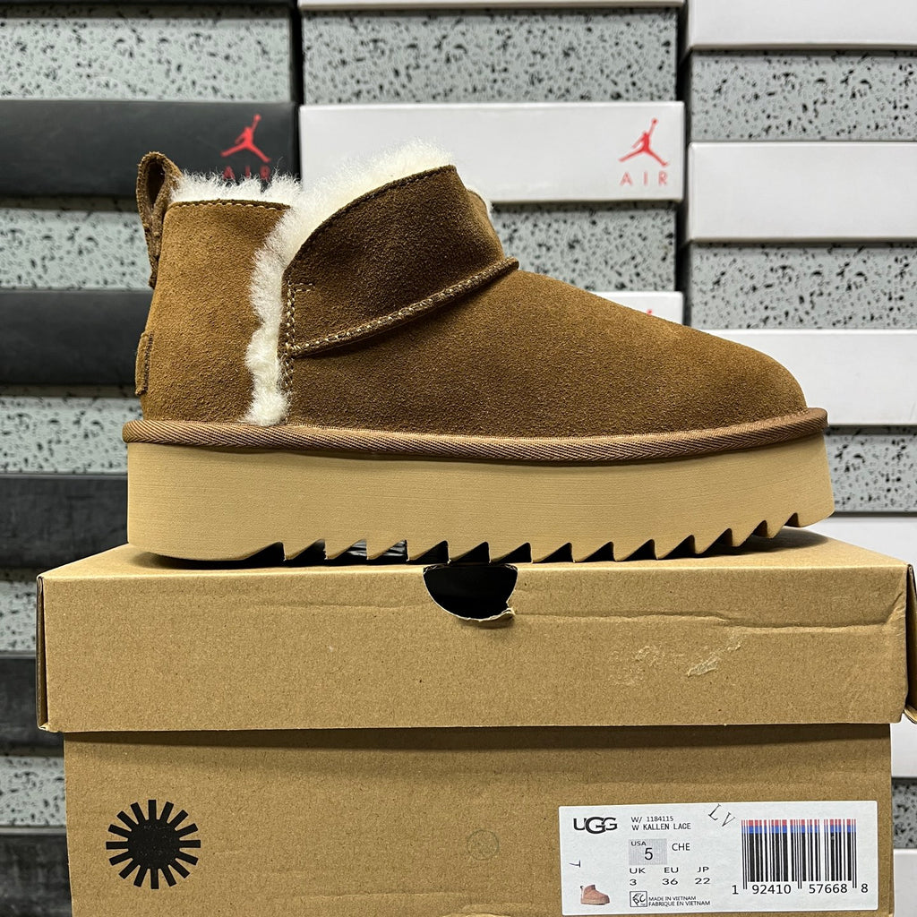 UGG Chestnut Platform Ankle Boots with Plush Trim | 1184115
