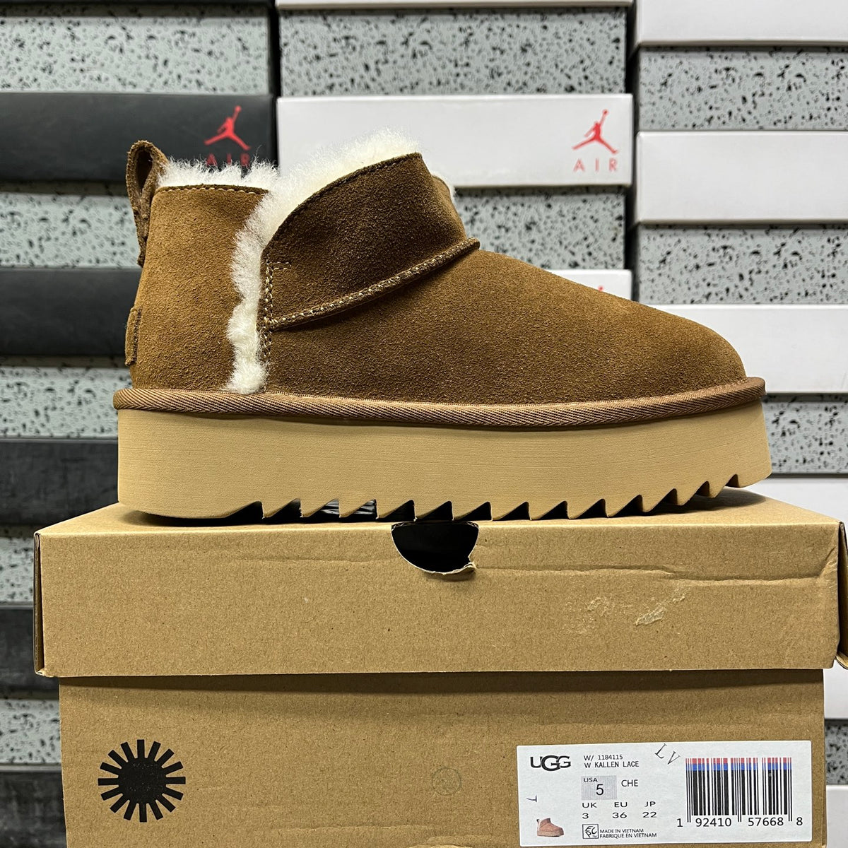 UGG Chestnut Platform Ankle Boots with Plush Trim | 1184115