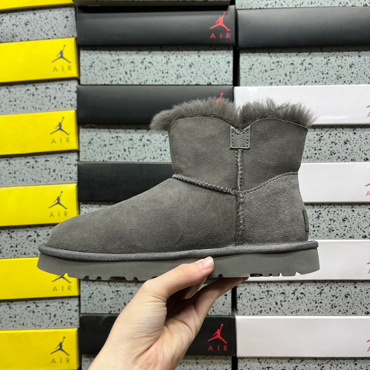 UGG Grey Button Ankle Boots