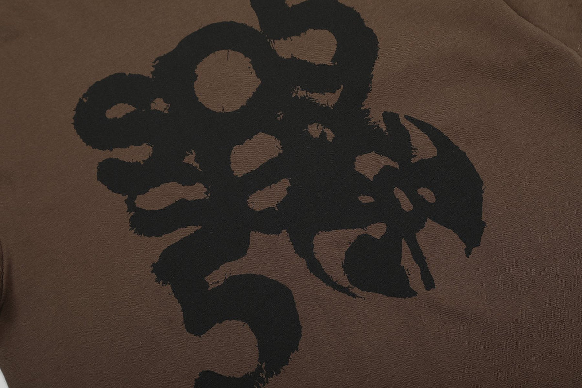 Sp5der Brown Graphic T-Shirt