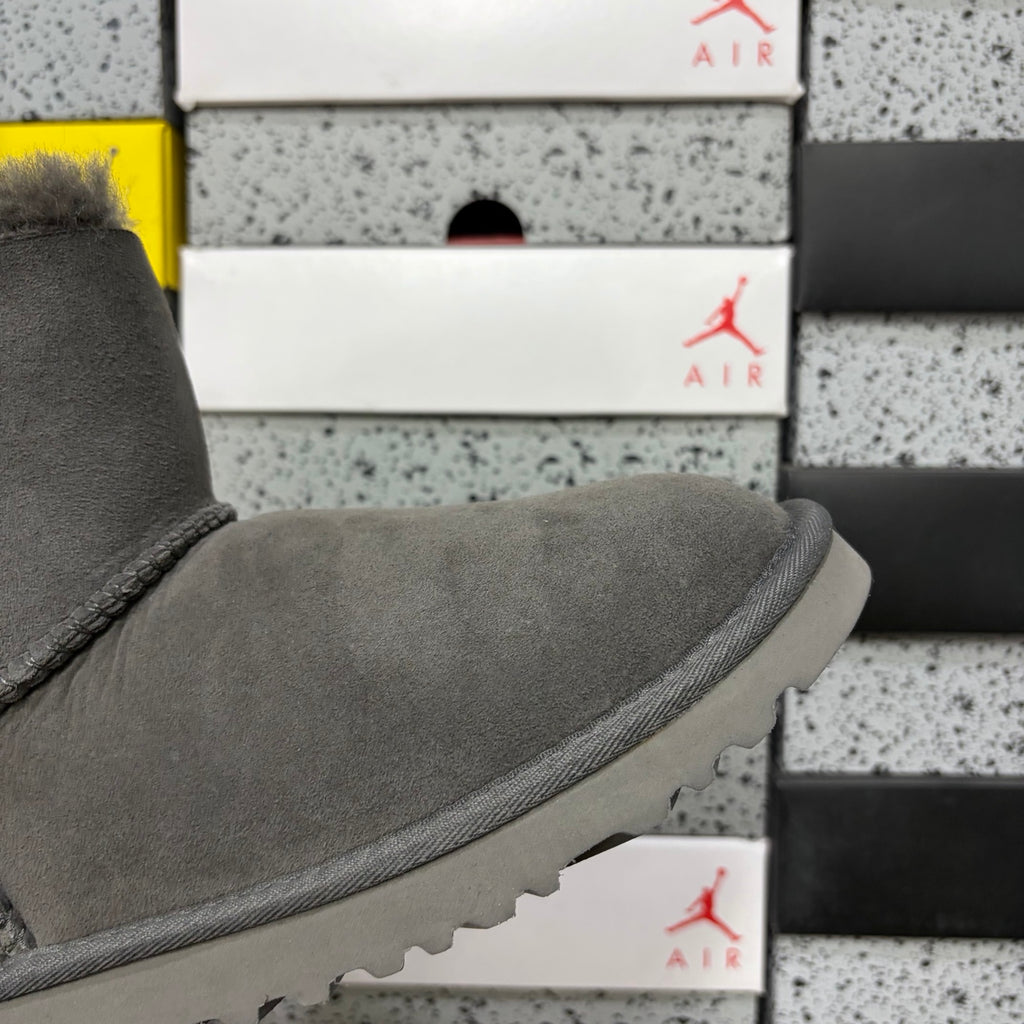 UGG Gray Button Boots with Plush Lining