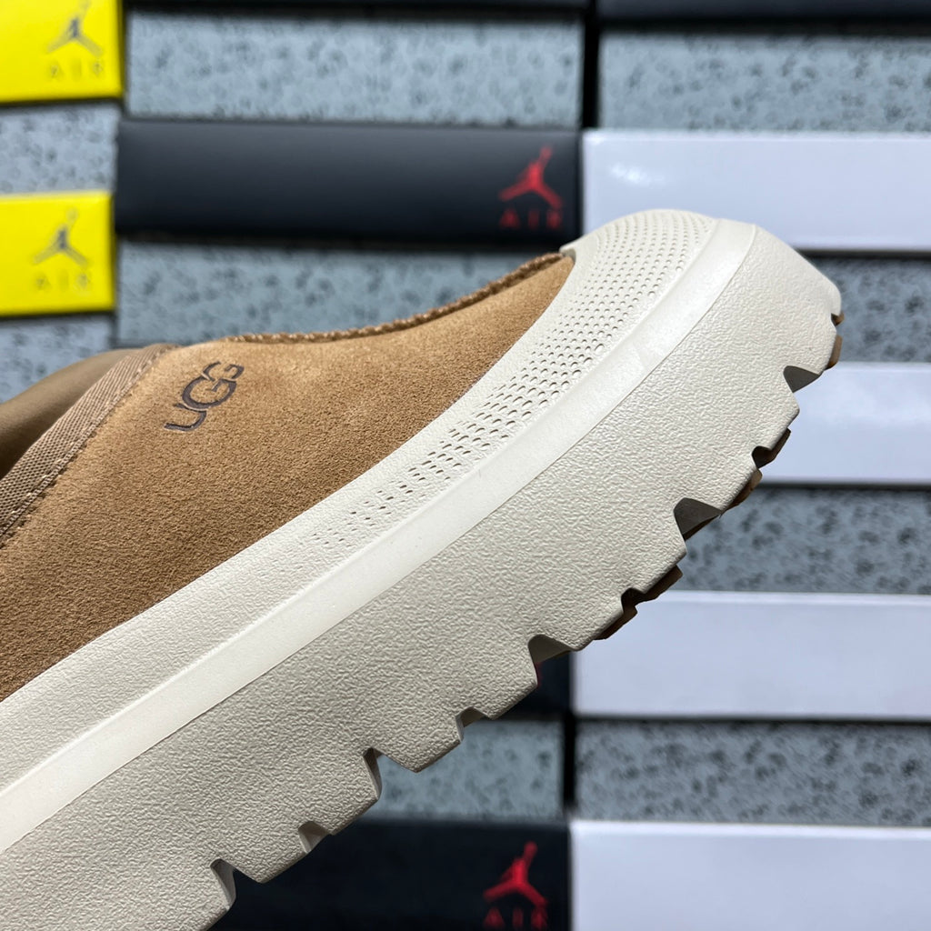 UGG Chestnut & Off-White Slip-On Platform Shoes