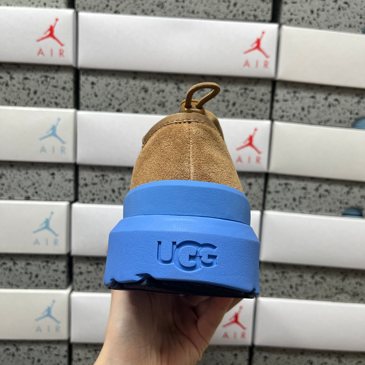 UGG Tasman Chestnut Slip-On Shoes with Blue Chunky Sole | 4096