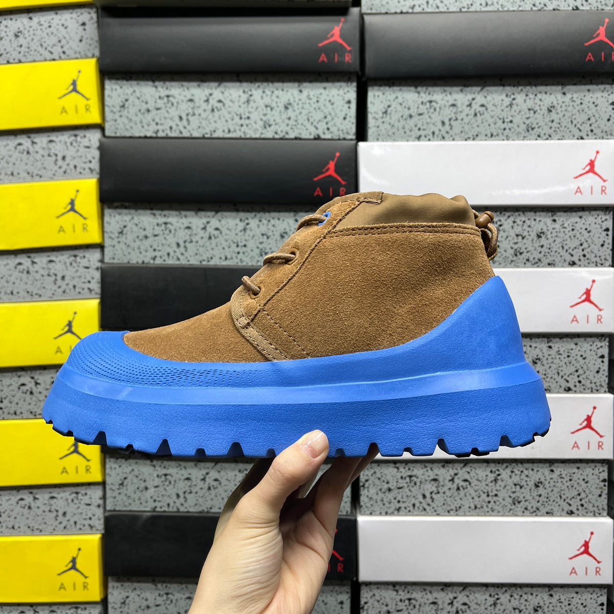 UGG Chestnut & Blue Lace-Up Platform Ankle Boots