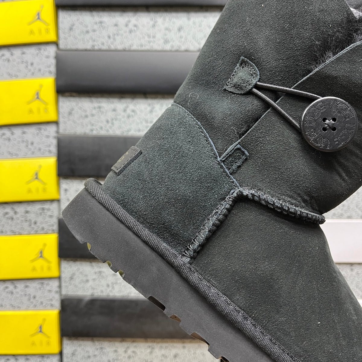 UGG Black Button Mid-Calf Boots