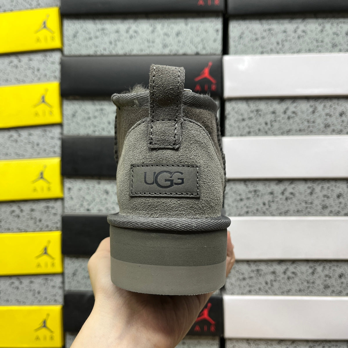 UGG Grey 3 cm Platform Ankle Boots