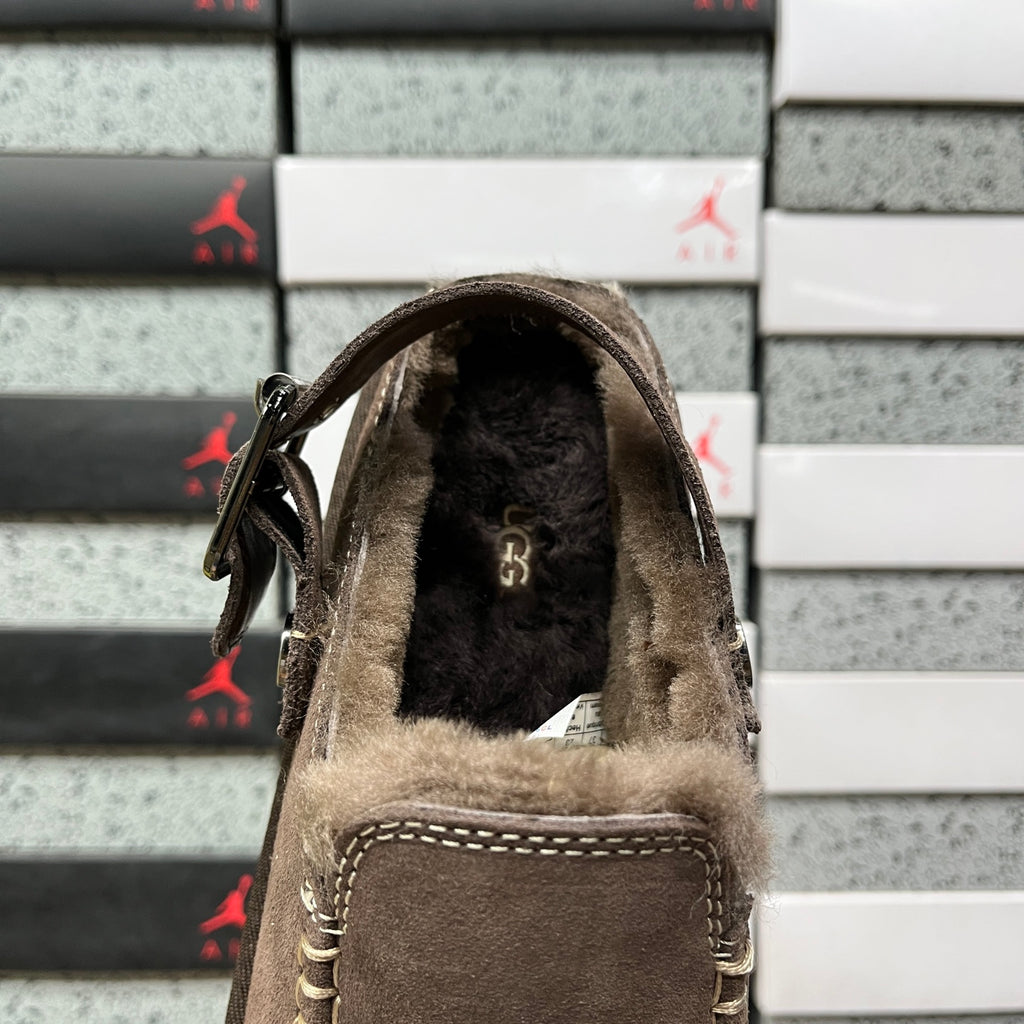 UGG Dark Brown Buckle-Strap Clogs