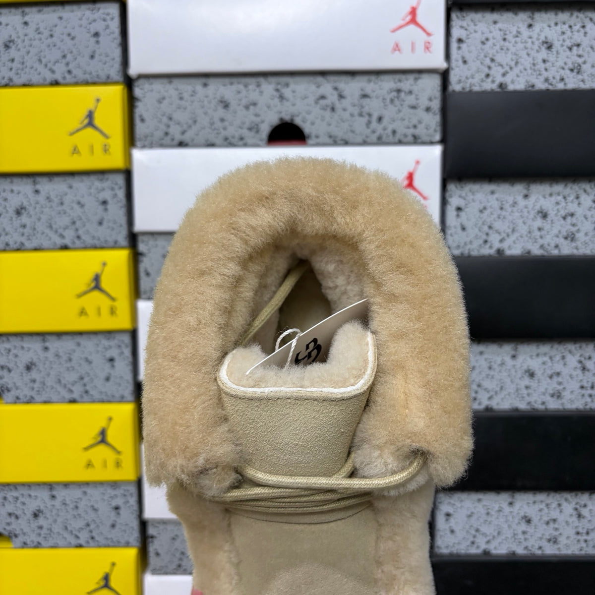 UGG Sand Plush-Trim Platform Ankle Boots