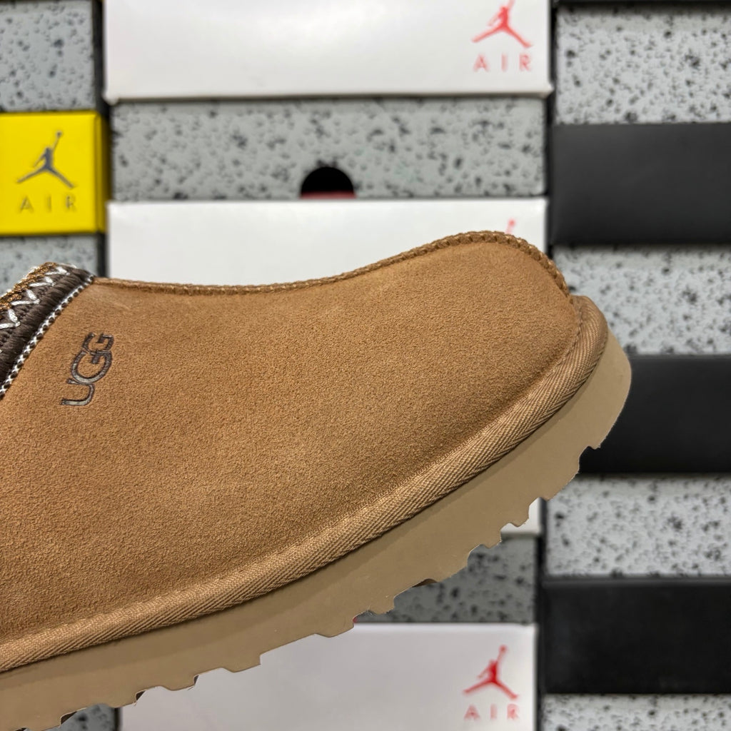 UGG Chestnut Braided-Trim Low-Profile Slip-On Shoes