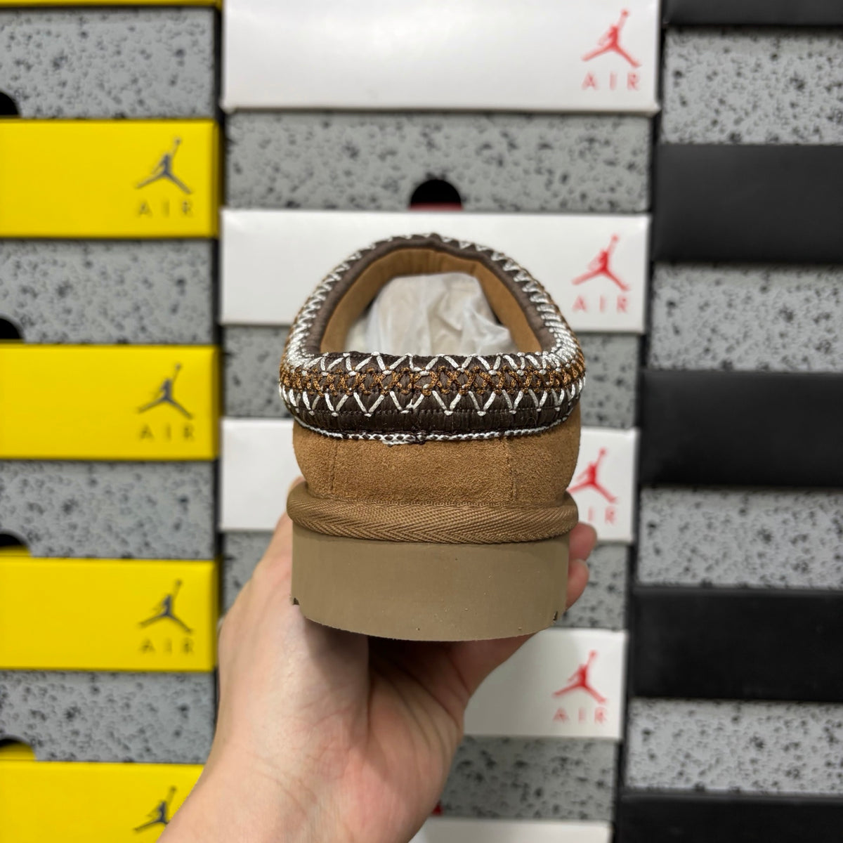 UGG Chestnut Braided-Trim Low-Profile Slip-On Shoes
