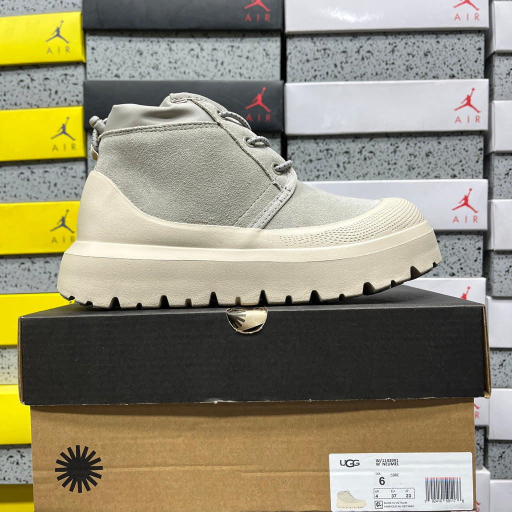 UGG Grey & Off-White Lace-Up Platform Ankle Boots