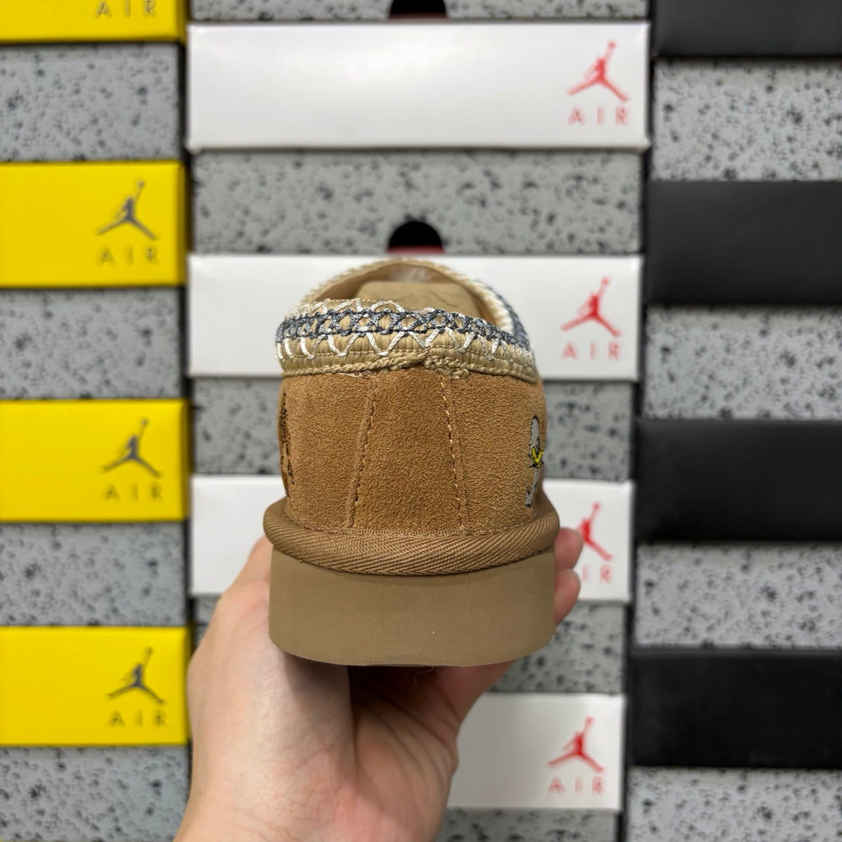 UGG Chestnut Cartoon-Embroidered Braided-Trim Slip-On Shoes