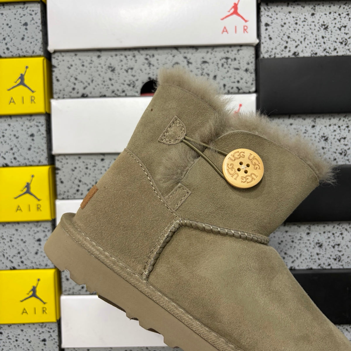 UGG Antelope Brown Button Boots with Plush Lining