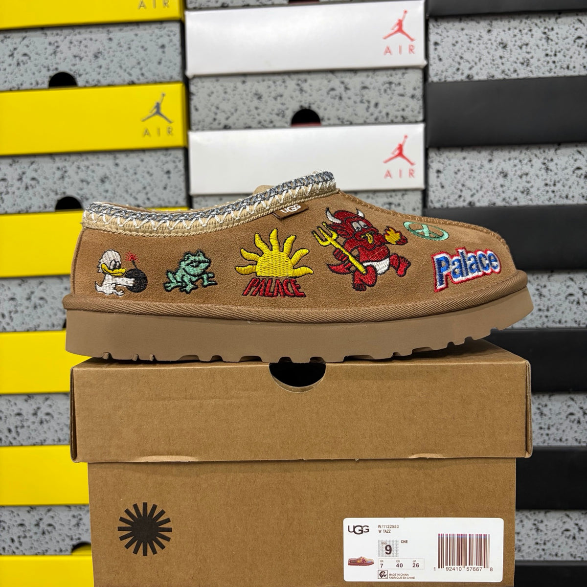 UGG Chestnut Cartoon-Embroidered Braided-Trim Slip-On Shoes