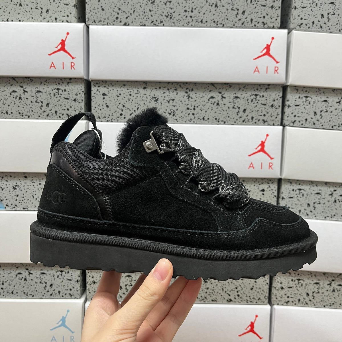 UGG Black Chunky Lace-Up Shoes