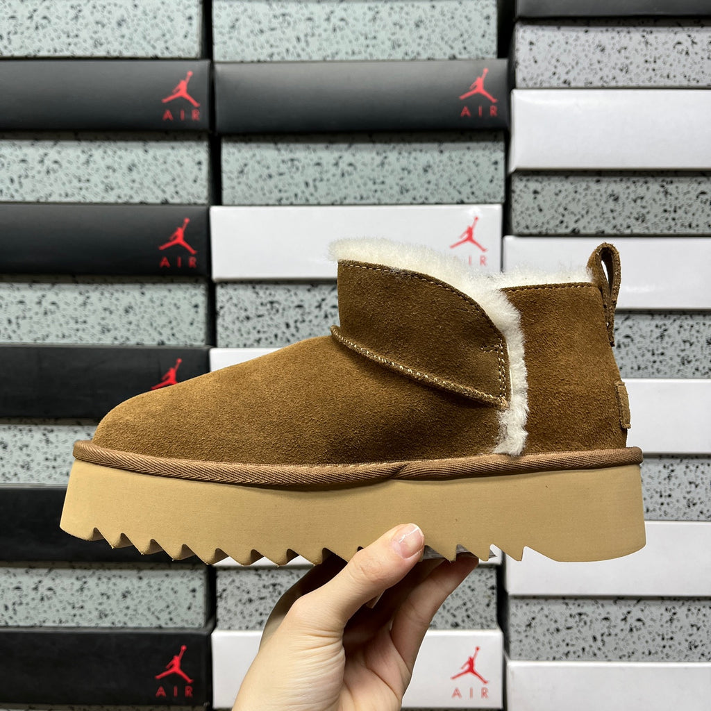 UGG Chestnut Platform Ankle Boots with Plush Trim | 1184115