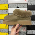 UGG Antelope Brown Plush-Collar Slip-On Shoes