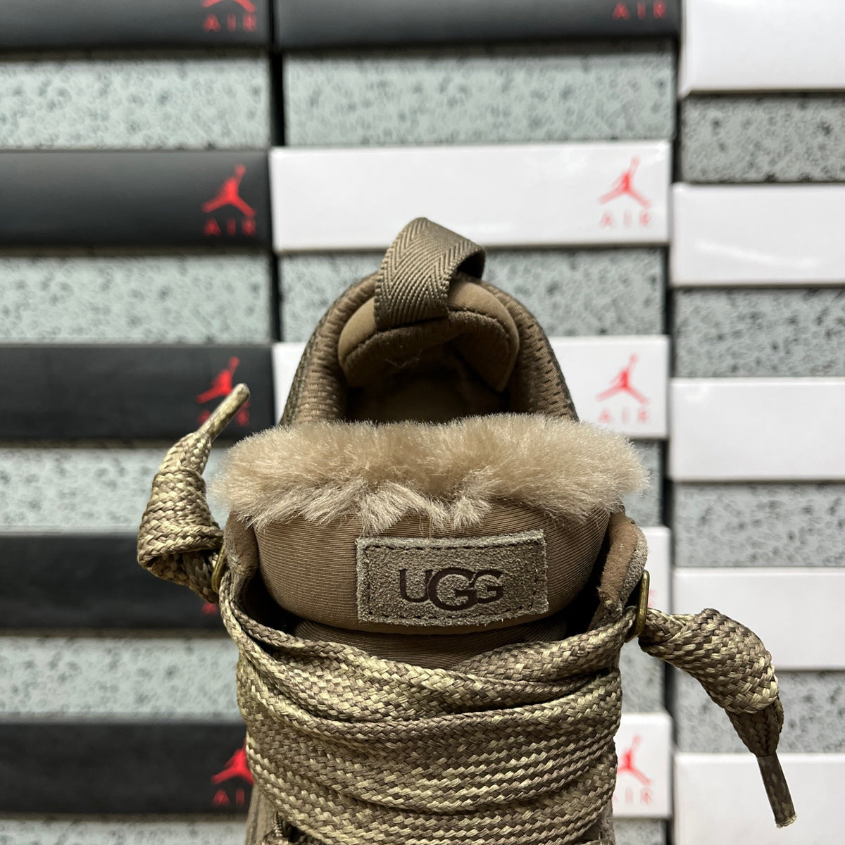 UGG Smoky Brown Lace-Up Platform Shoes