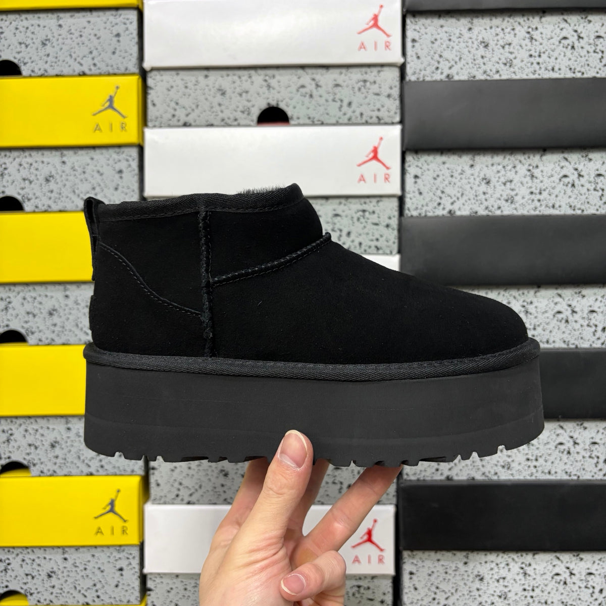 UGG Black Platform Mini Boots | 5 cm Sole