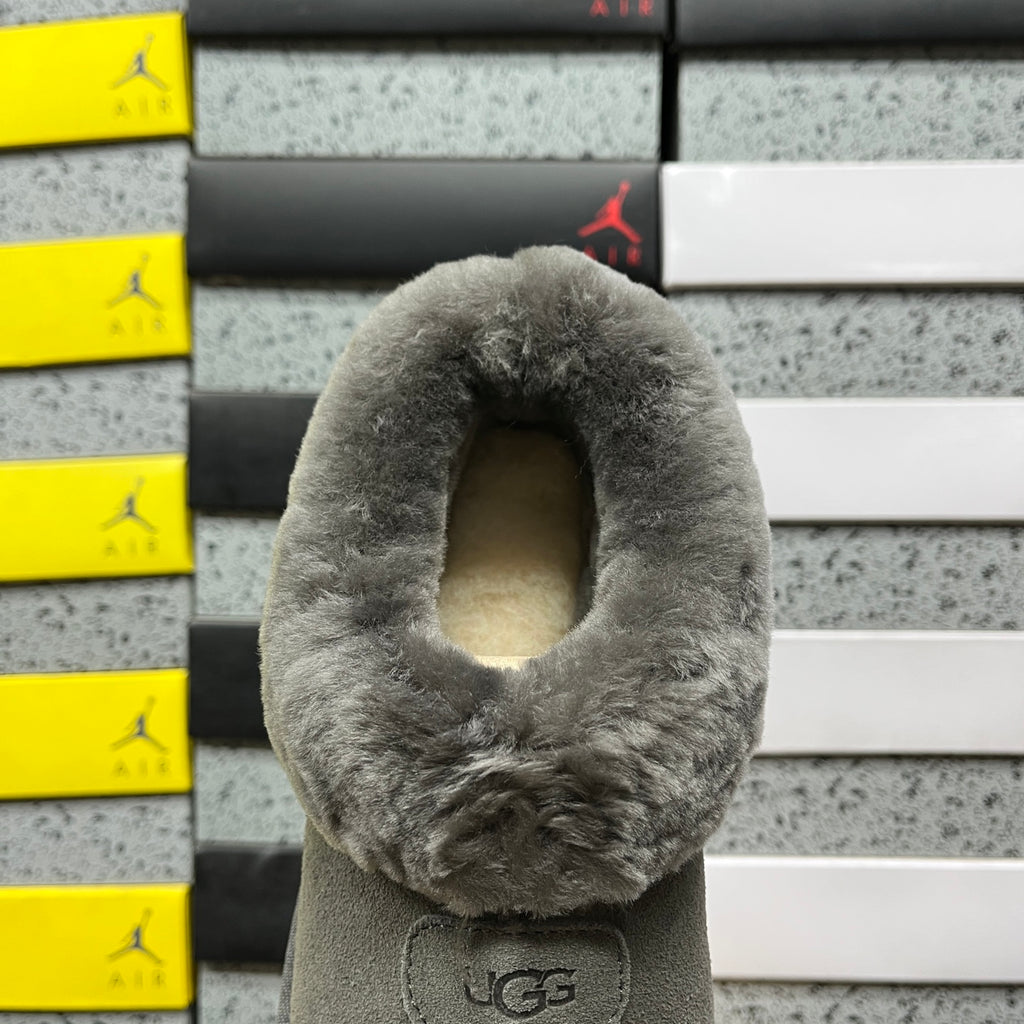 UGG Grey Plush-Collar Slip-On Shoes