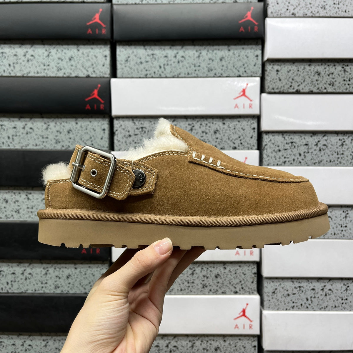 UGG Chestnut Buckle-Strap Clogs