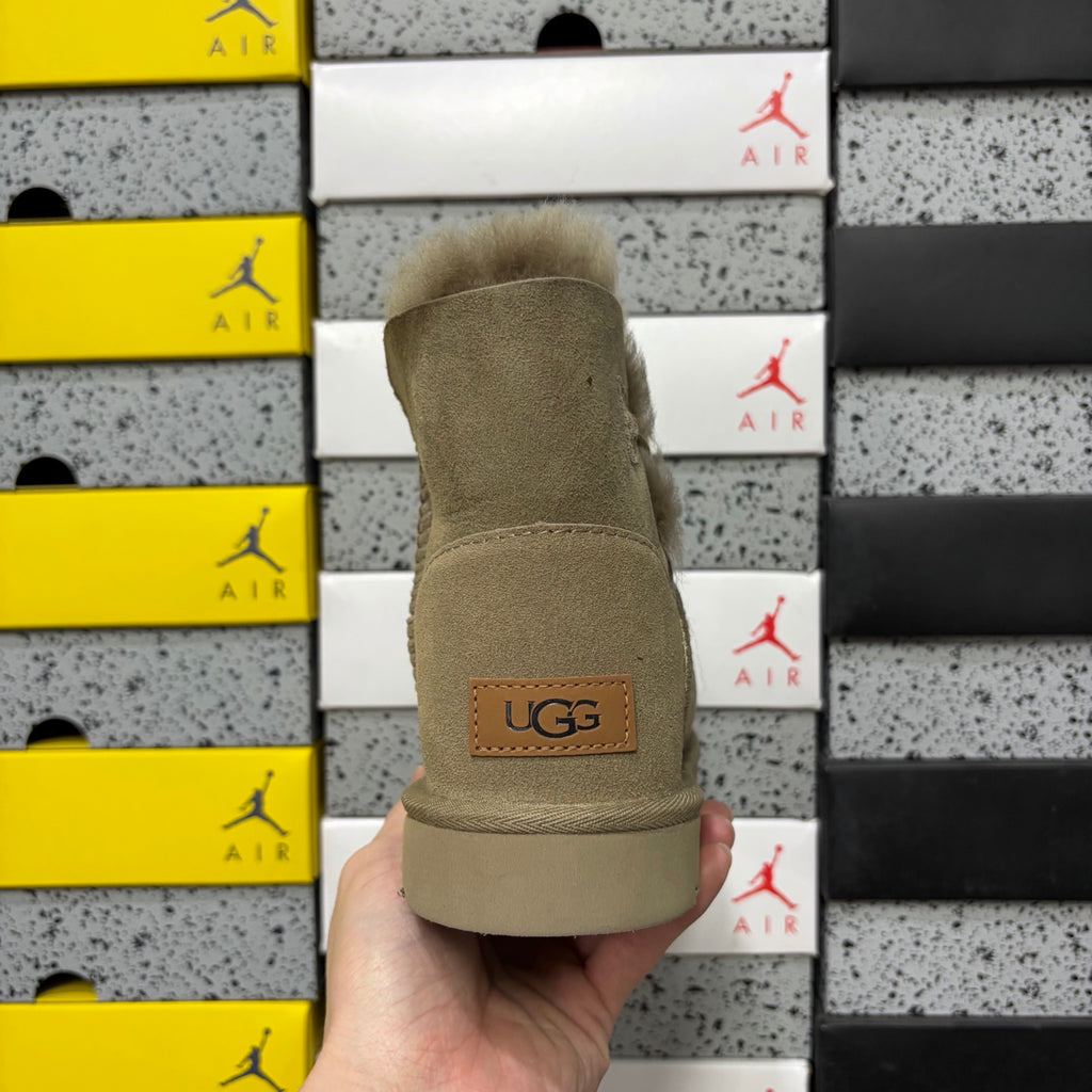 UGG Antelope Brown Button Boots with Plush Lining