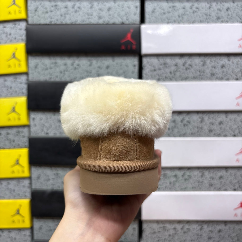 UGG Chestnut Plush-Collar Slip-On Shoes