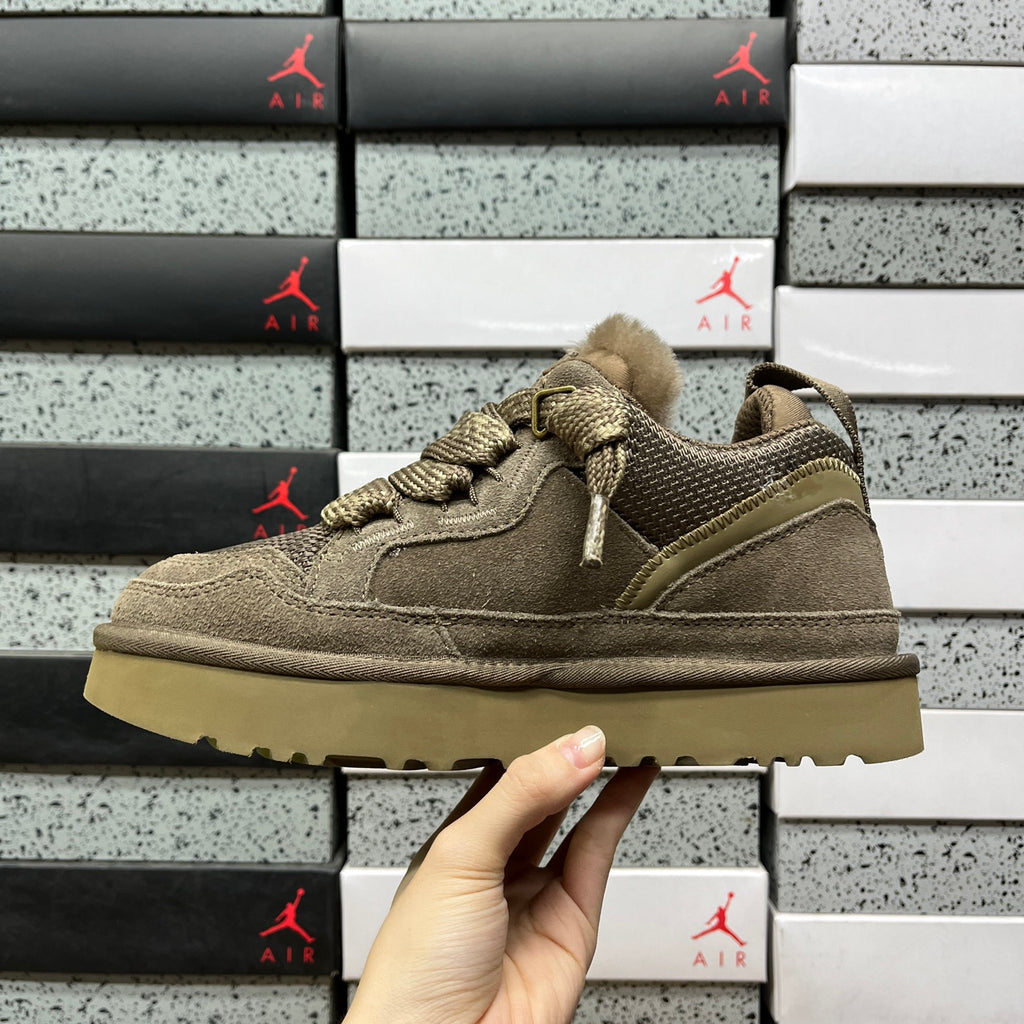 UGG Smoky Brown Lace-Up Platform Shoes