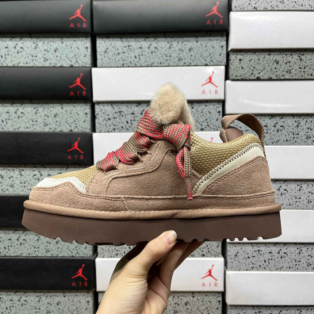 UGG Brown & Pink Lace-Up Platform Shoes