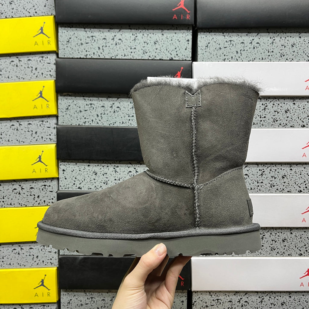 UGG Grey Button Mid-Calf Boots