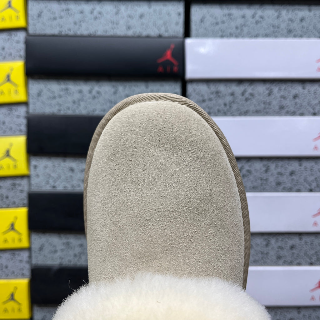 UGG Sand Plush-Collar Platform Slip-On Shoes
