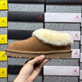 UGG Chestnut Plush-Collar Slip-On Shoes