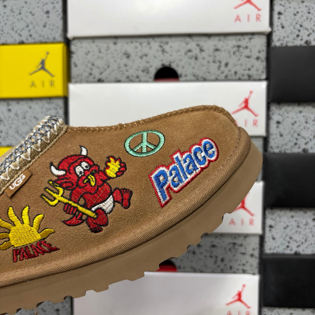UGG Chestnut Cartoon-Embroidered Braided-Trim Slip-On Shoes