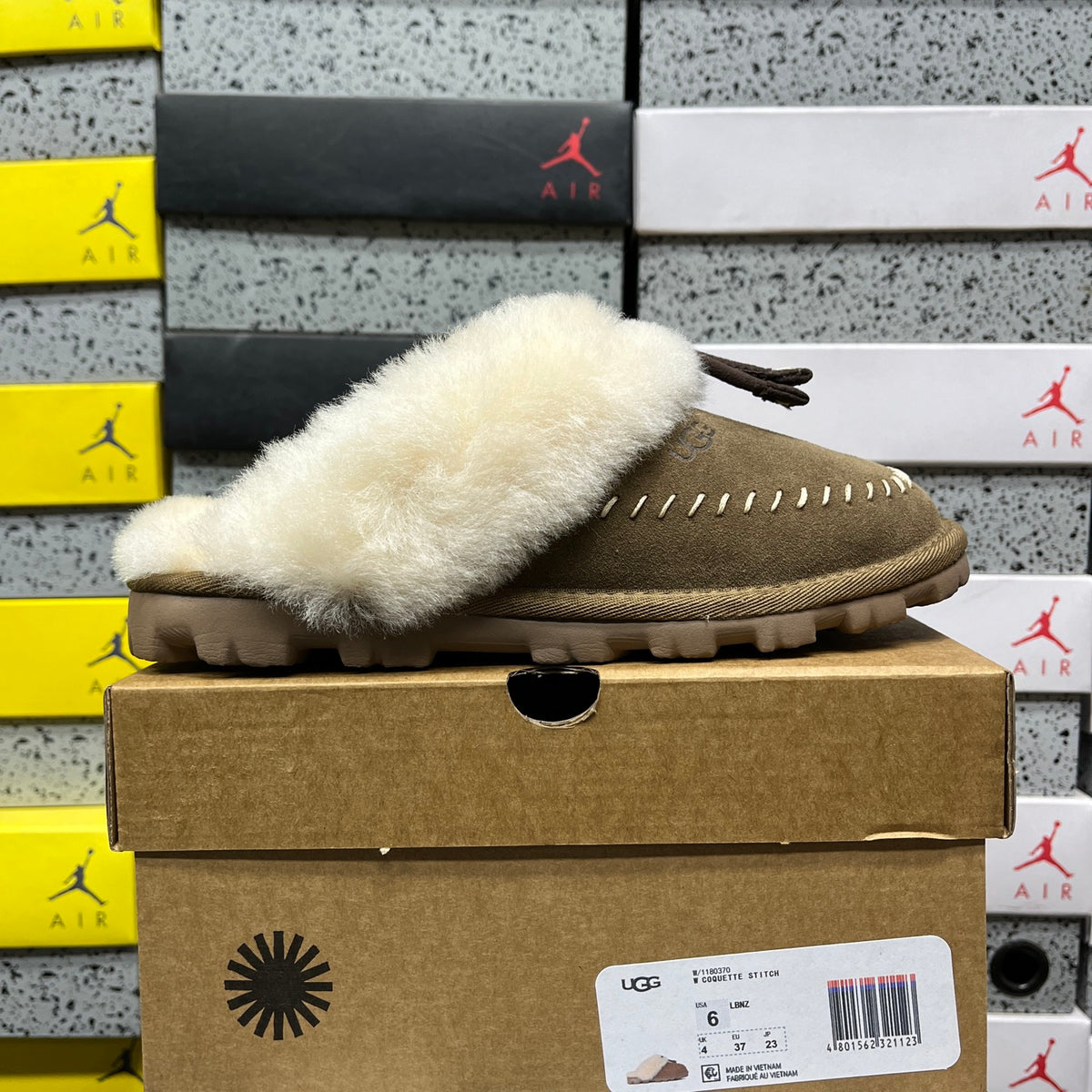 UGG Light Copper Plush-Collar Slippers