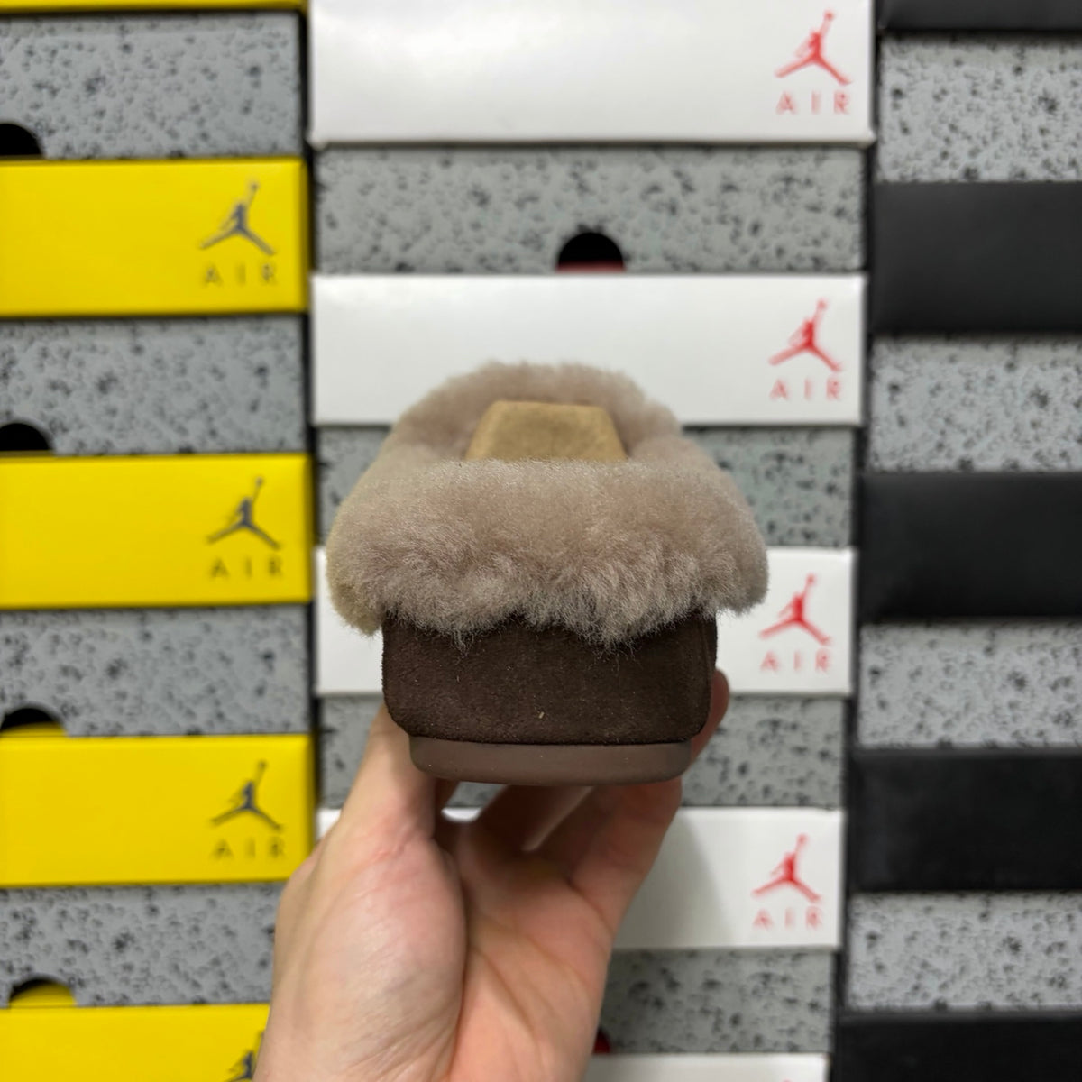 UGG Cocoa Brown Plush-Collar Mule Slippers