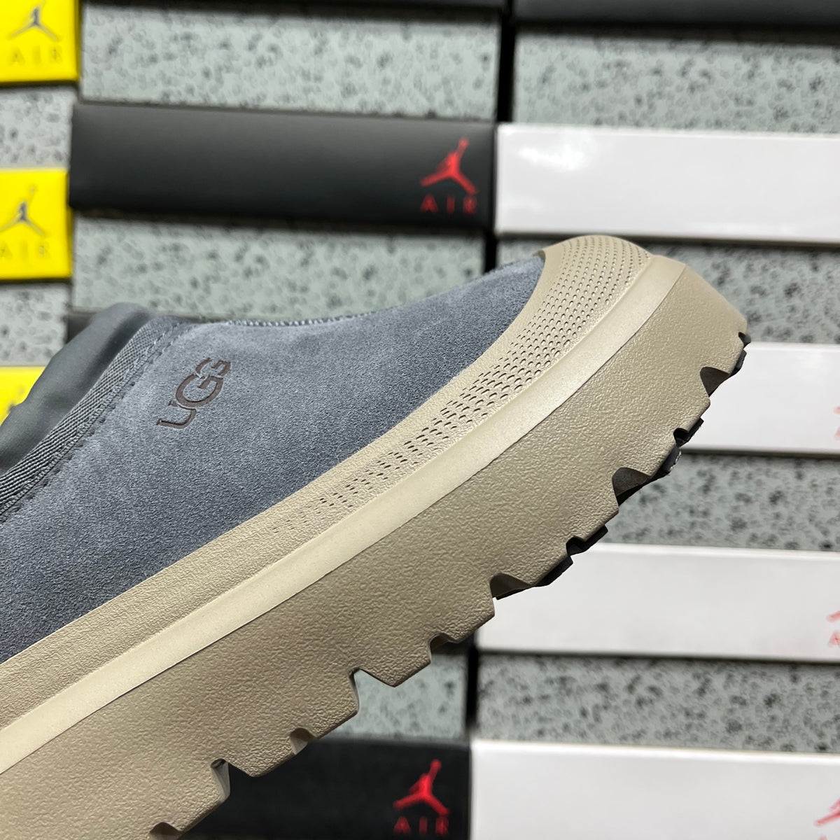 UGG Asphalt Grey Slip-On Platform Shoes