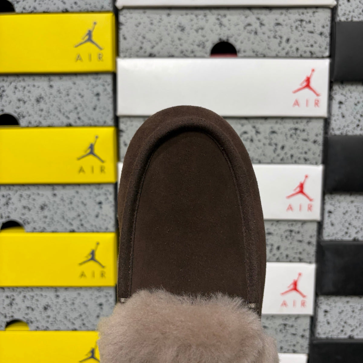 UGG Cocoa Brown Plush-Collar Mule Slippers