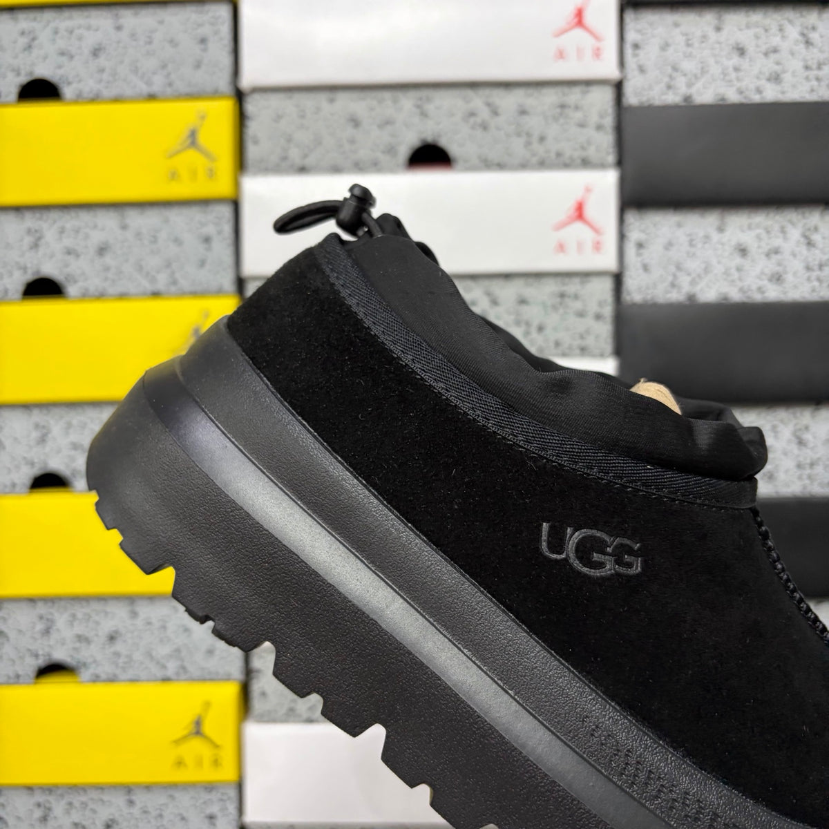 UGG Tasman Black Slip-On Shoes with Chunky Sole | 4096