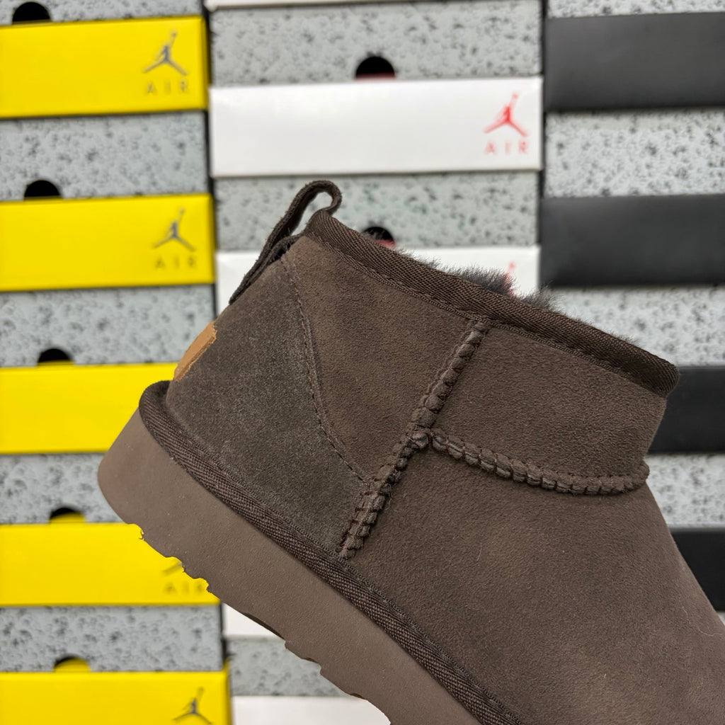 UGG Chocolate Brown Mini Pull-On Ankle Boots