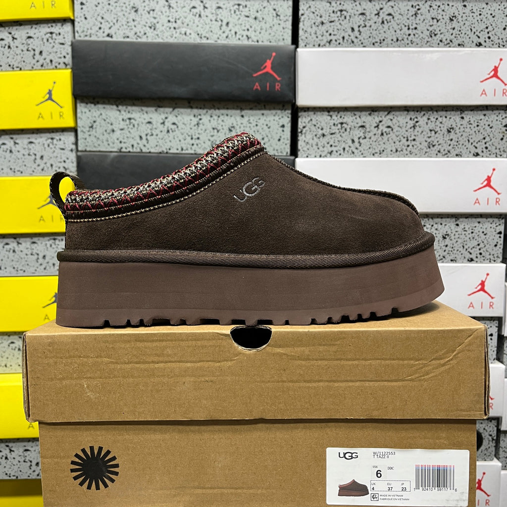 UGG Cocoa Brown Braided-Trim Platform Slip-On Shoes