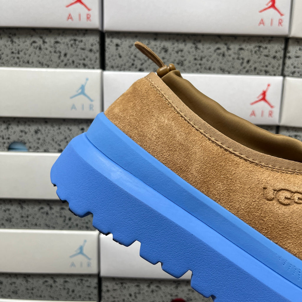 UGG Tasman Chestnut Slip-On Shoes with Blue Chunky Sole | 4096