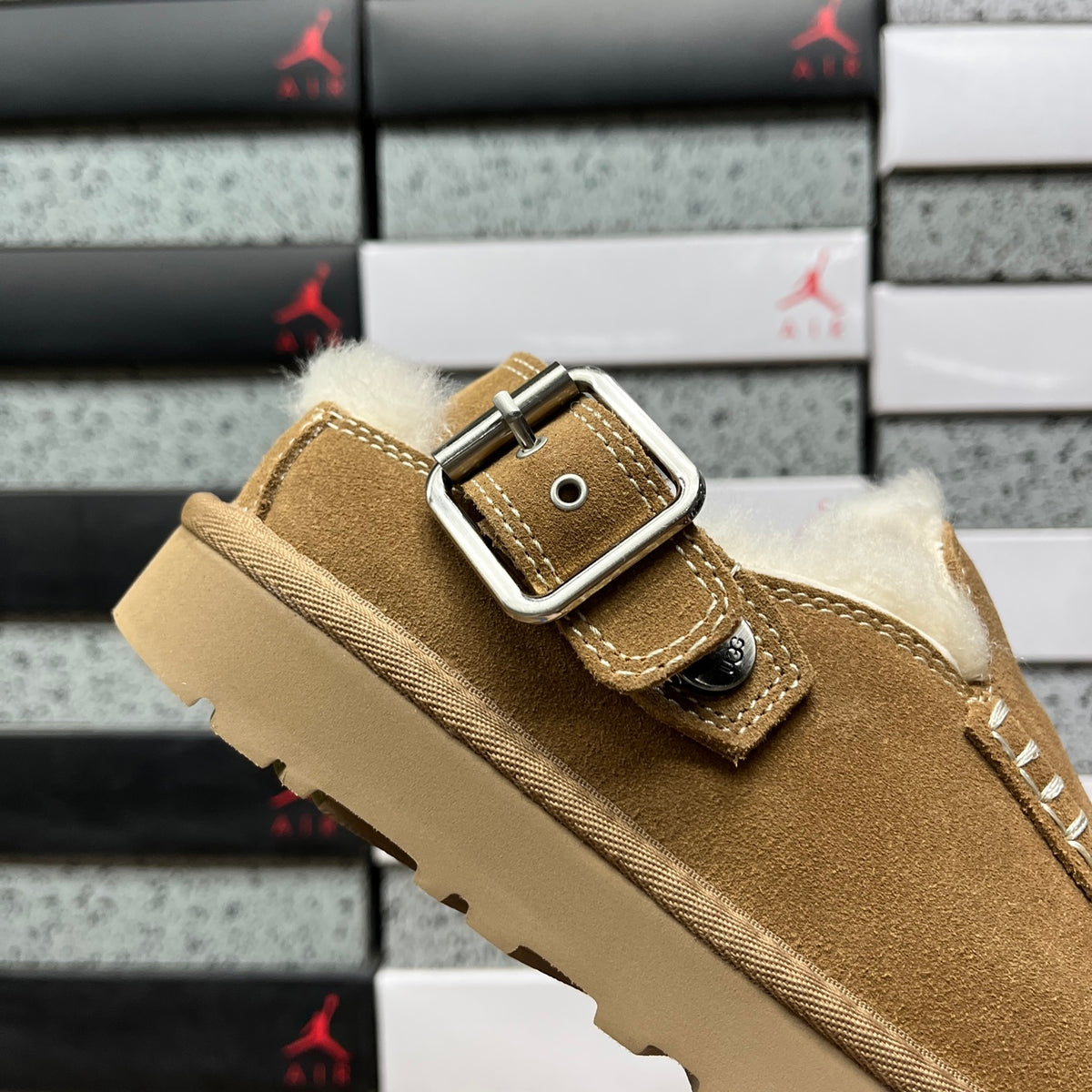UGG Chestnut Buckle-Strap Clogs