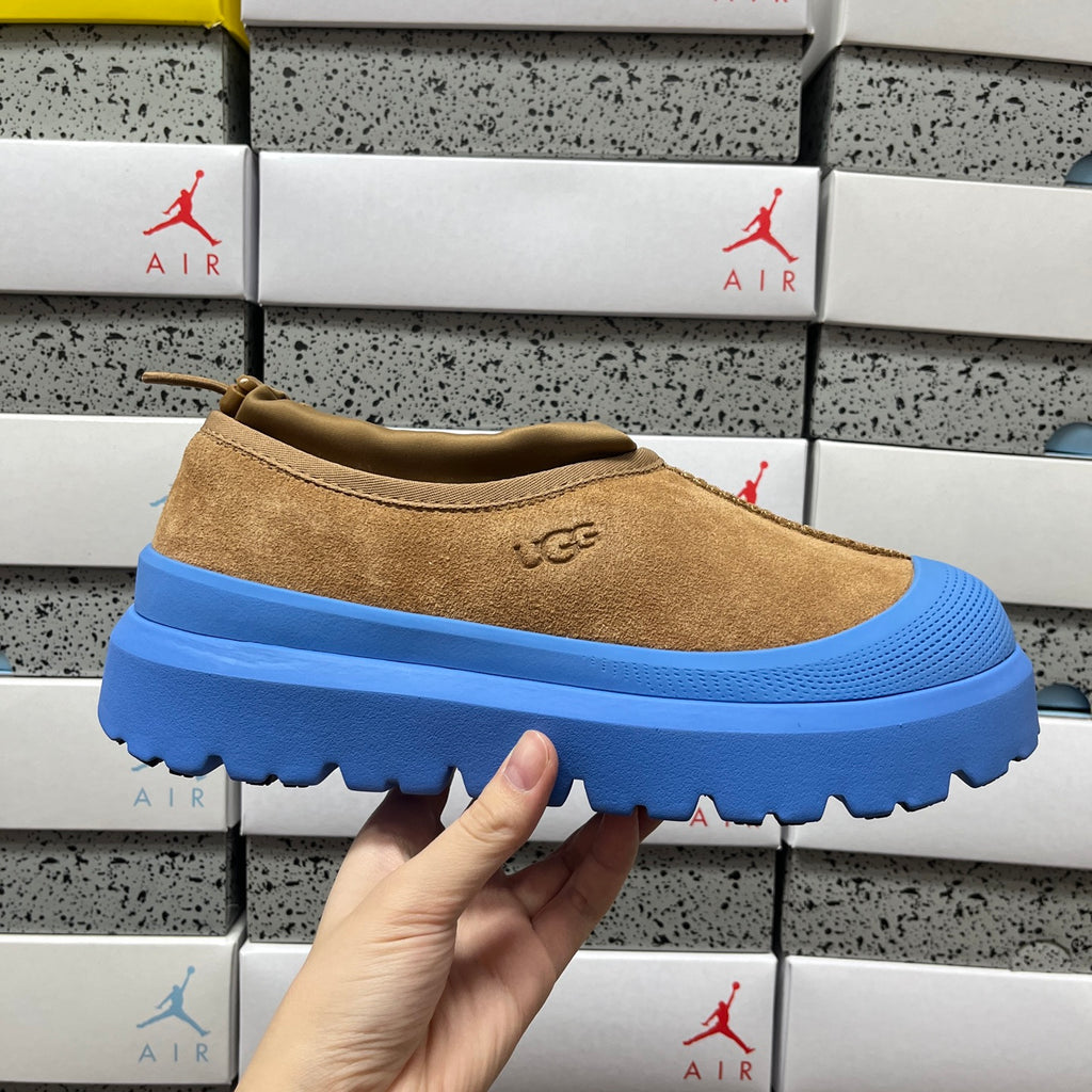 UGG Tasman Chestnut Slip-On Shoes with Blue Chunky Sole | 4096