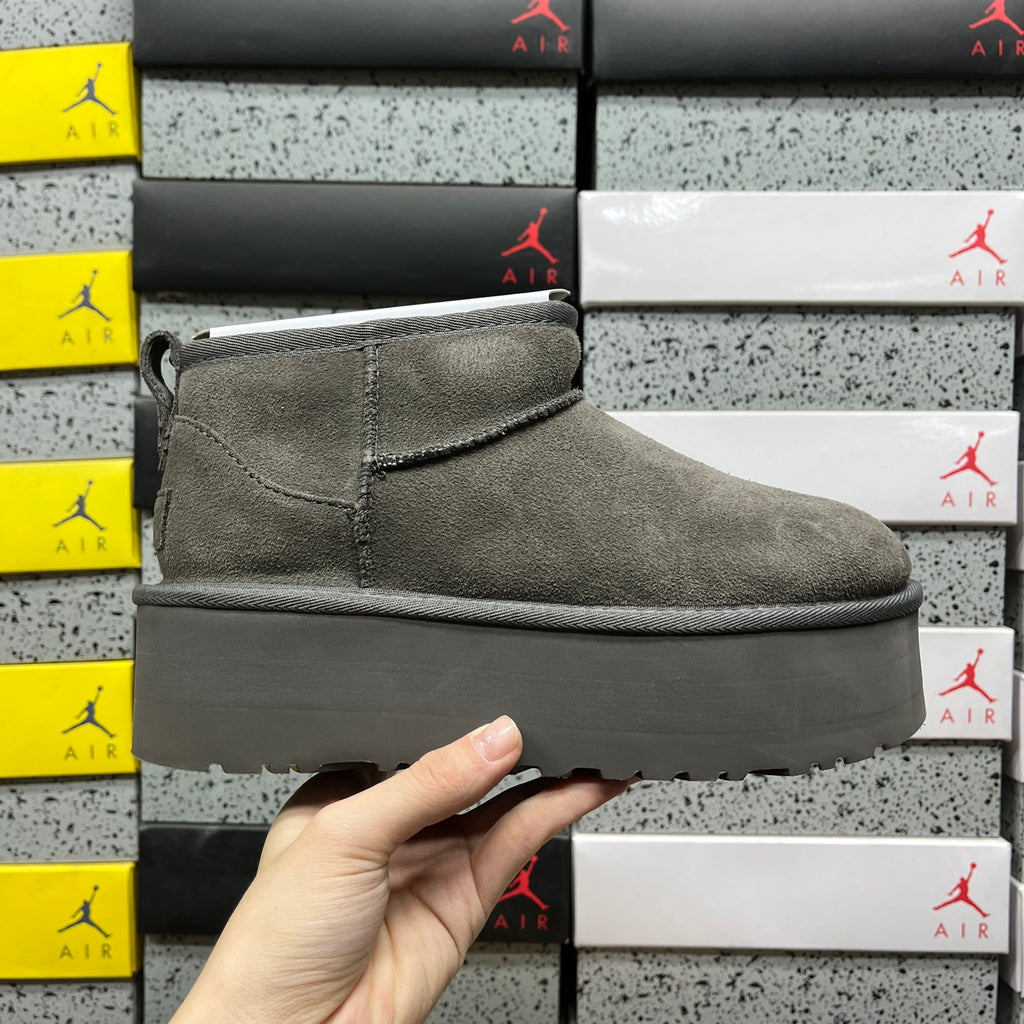 UGG Grey 5 cm Platform Ankle Boots