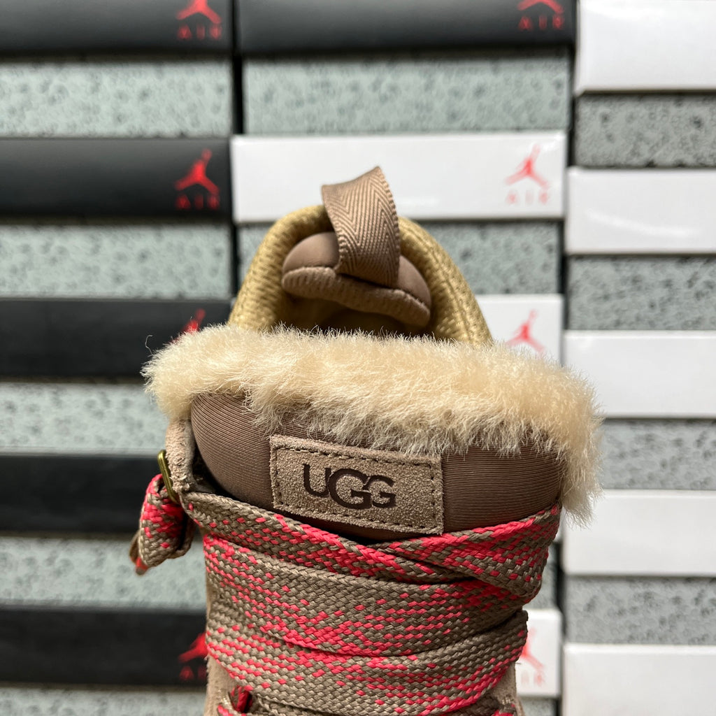 UGG Brown & Pink Lace-Up Platform Shoes