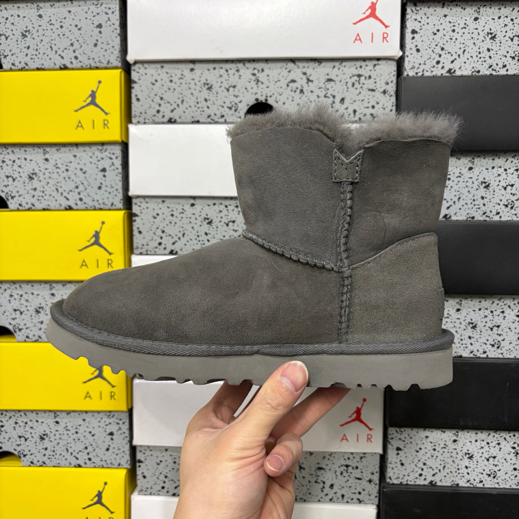 UGG Gray Button Boots with Plush Lining
