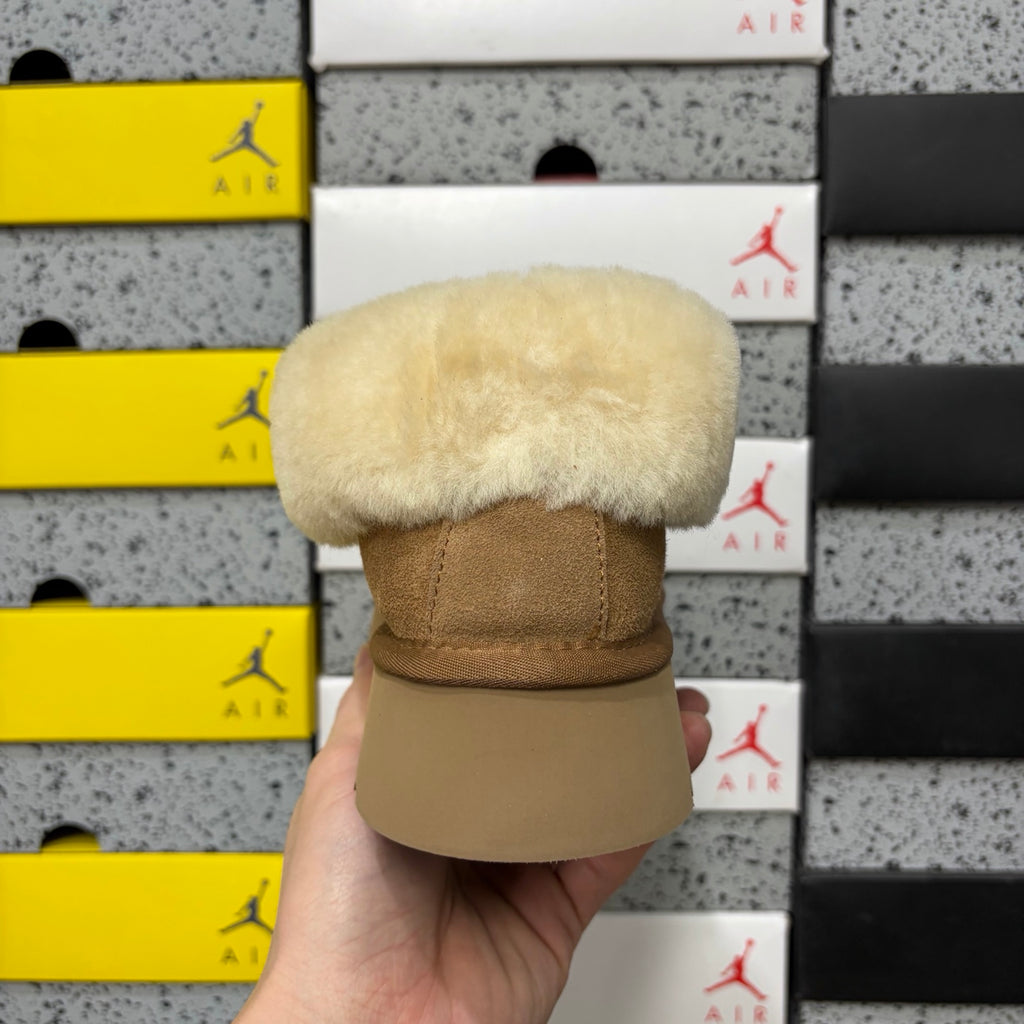 UGG Chestnut Plush-Collar Slip-On Shoes
