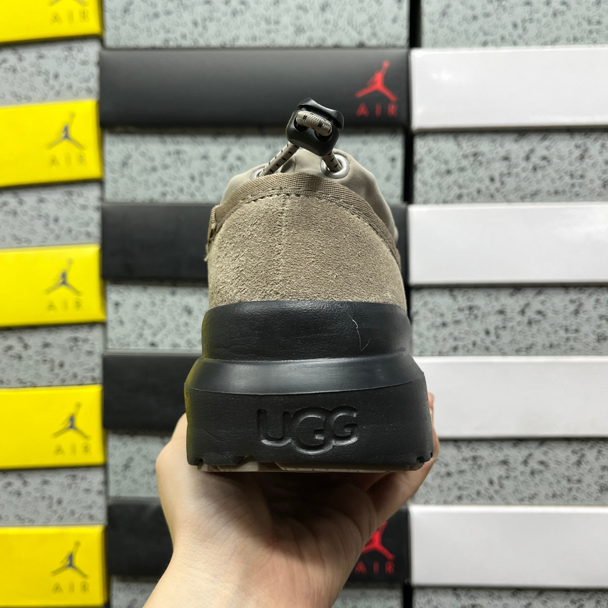 UGG Rain Grey & Black Slip-On Platform Shoes