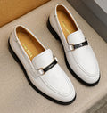 Prada White Leather Loafers
