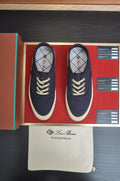 Loro Piana Navy Lace-Up Sneakers
